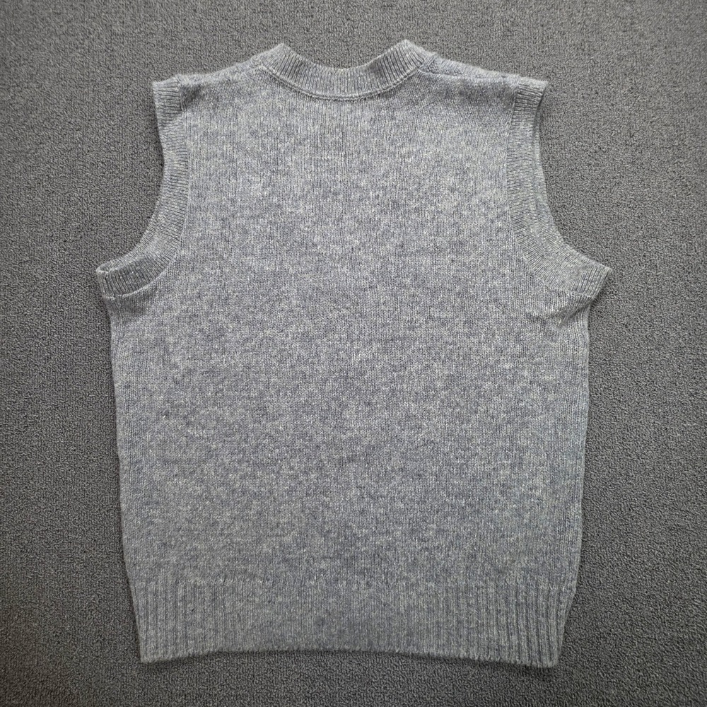 Jantzen Mens Heather Gray Cable Knit Button Front Cardigan Sweater Vest Medium - Picture 2 of 6